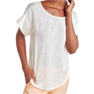 Anthropologie Carson Pocket t shirt tee floral embossed casual silky XS